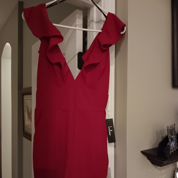 🔥NWT Red Ruffle Jumpsuit - Picture 3 of 5